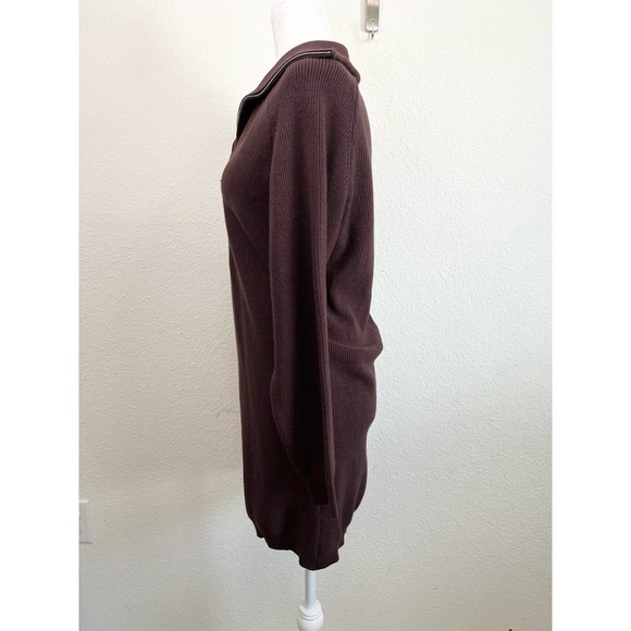 NWT WAYF x Jourdan Sloane Diane Brown Ribbed Stretchy Sweater Mini Dress Small - Picture 3 of 8